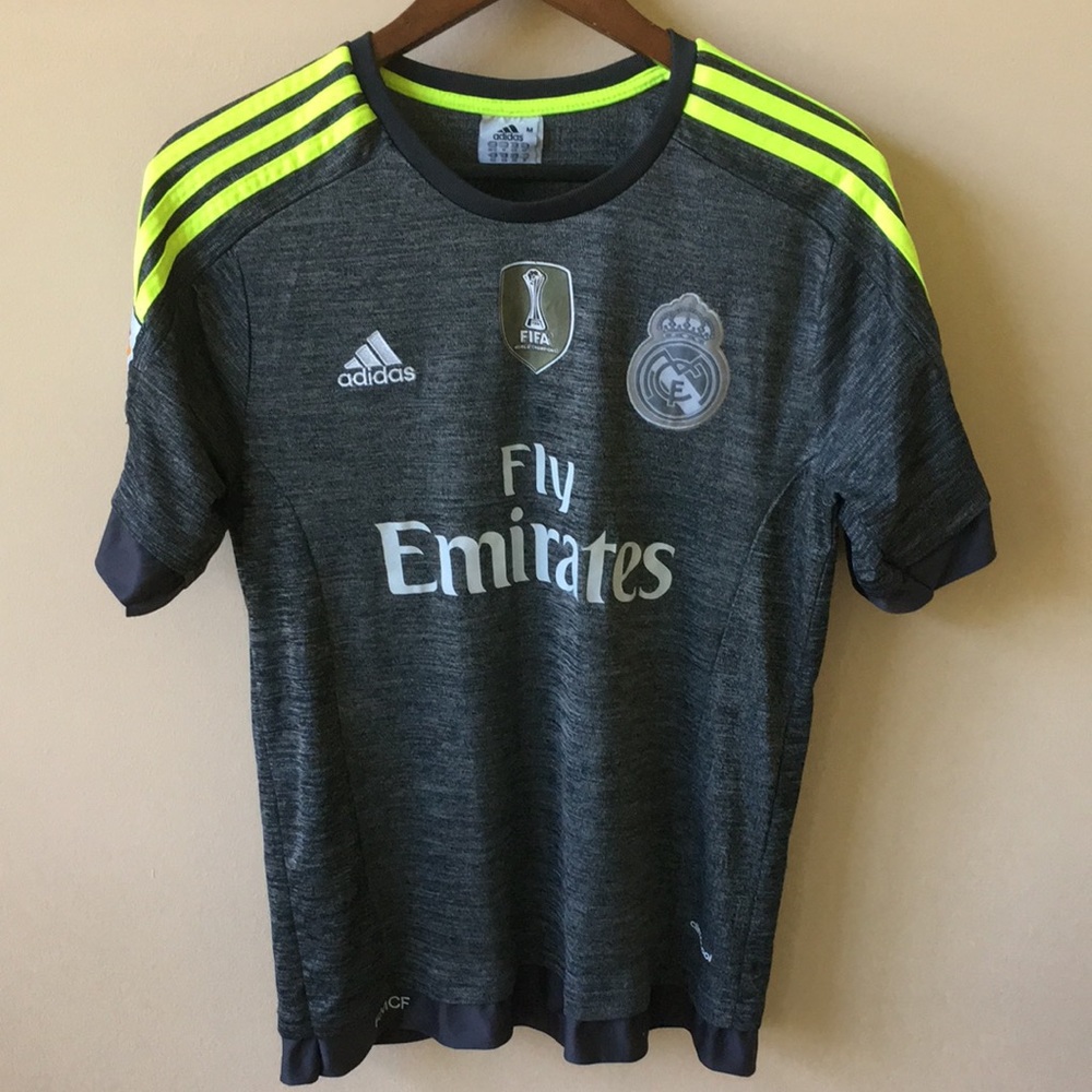 Like-new Adidas Real Madrid CR7 Grey & Neon Yellow Soccer Jersey